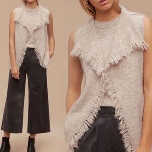 Aritzia Wilfred Free Fei Fei Alpaca Blend Fringe Trim Sweater Vest